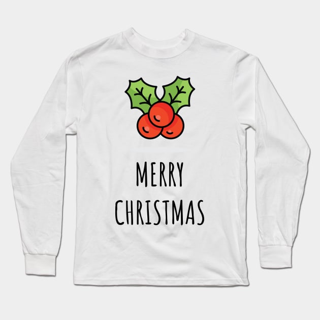 Christmas Greeting - Merry Christmas Long Sleeve T-Shirt by LABdsgn Store